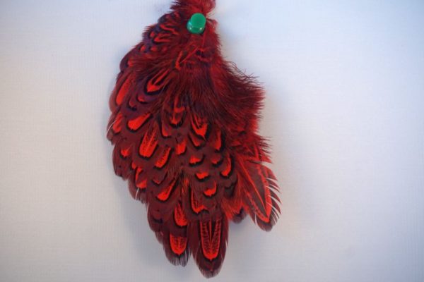 cock-pheasant-shoulder-patch-red-chevron-vliegbinden-fazant-natte vliegen-venlo